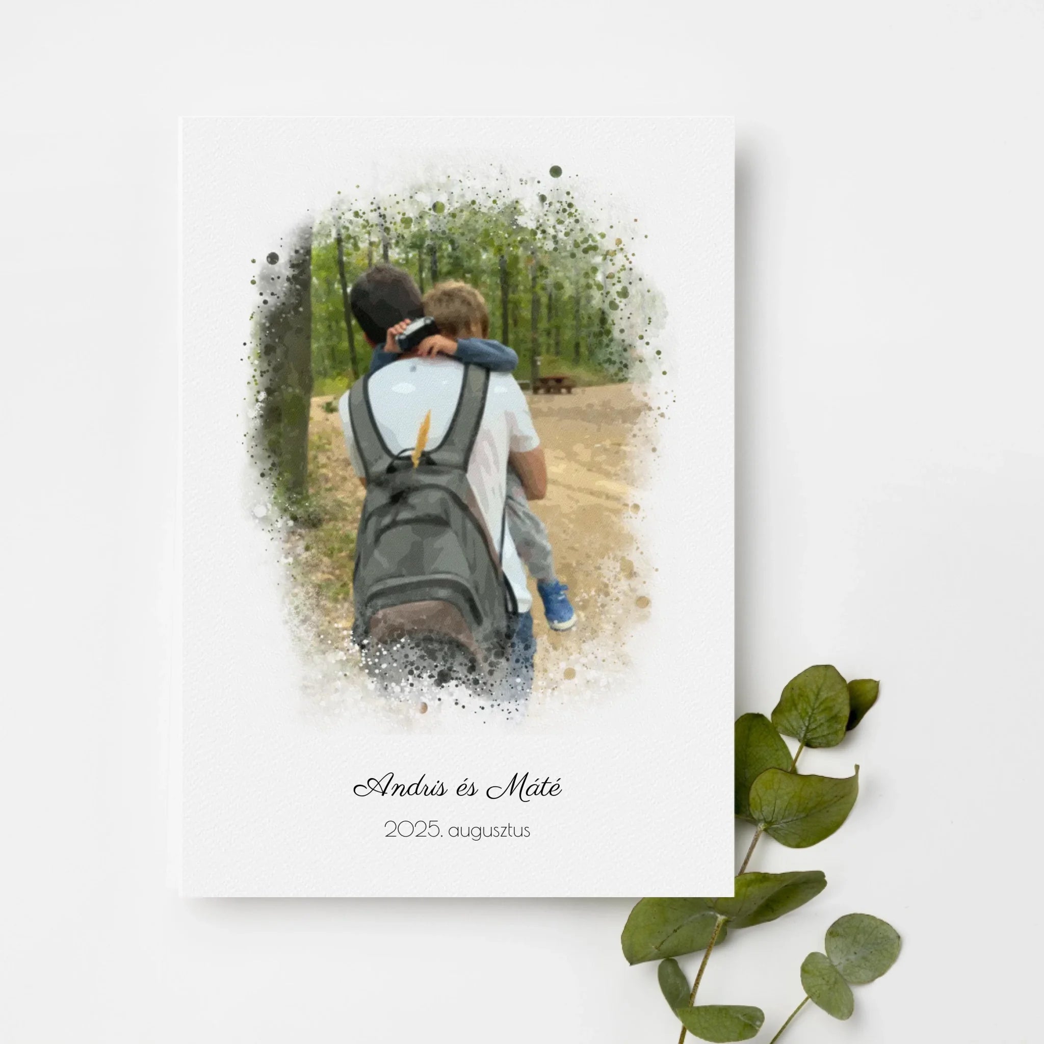 top-view-white-frame-with-green-leaves